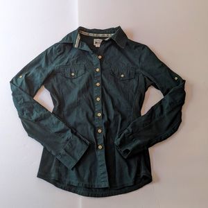 Converse One Star Button Top - Forest green, XS